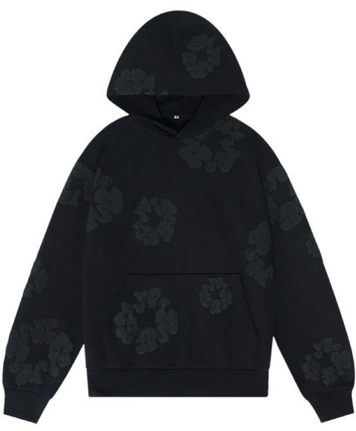 Denim Tears Cotton Wreath
Hooded Sweatshirt 'Black Monochrome’