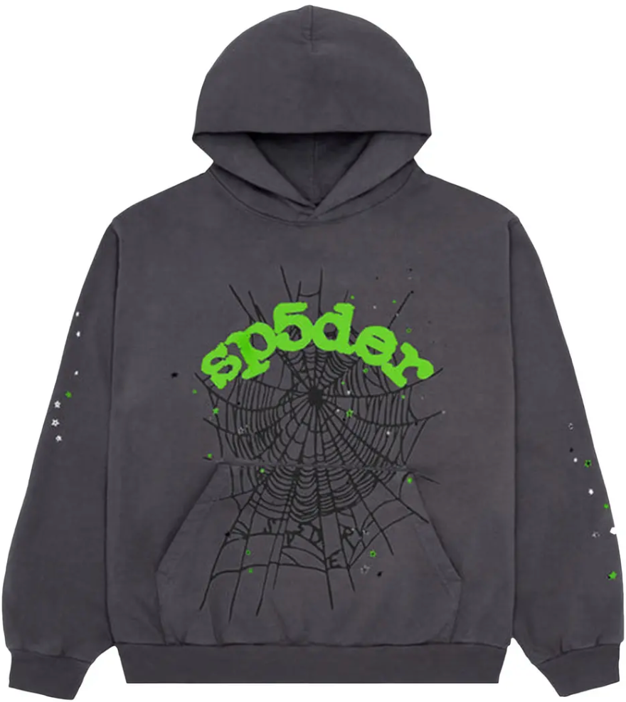 *Sp5der Wait Web Hoodie 'Slate Grey'