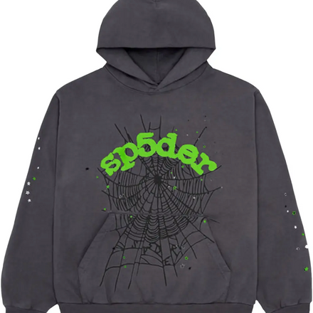 *Sp5der Wait Web Hoodie 'Slate Grey'